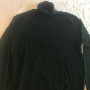 Green merino wool turtleneck